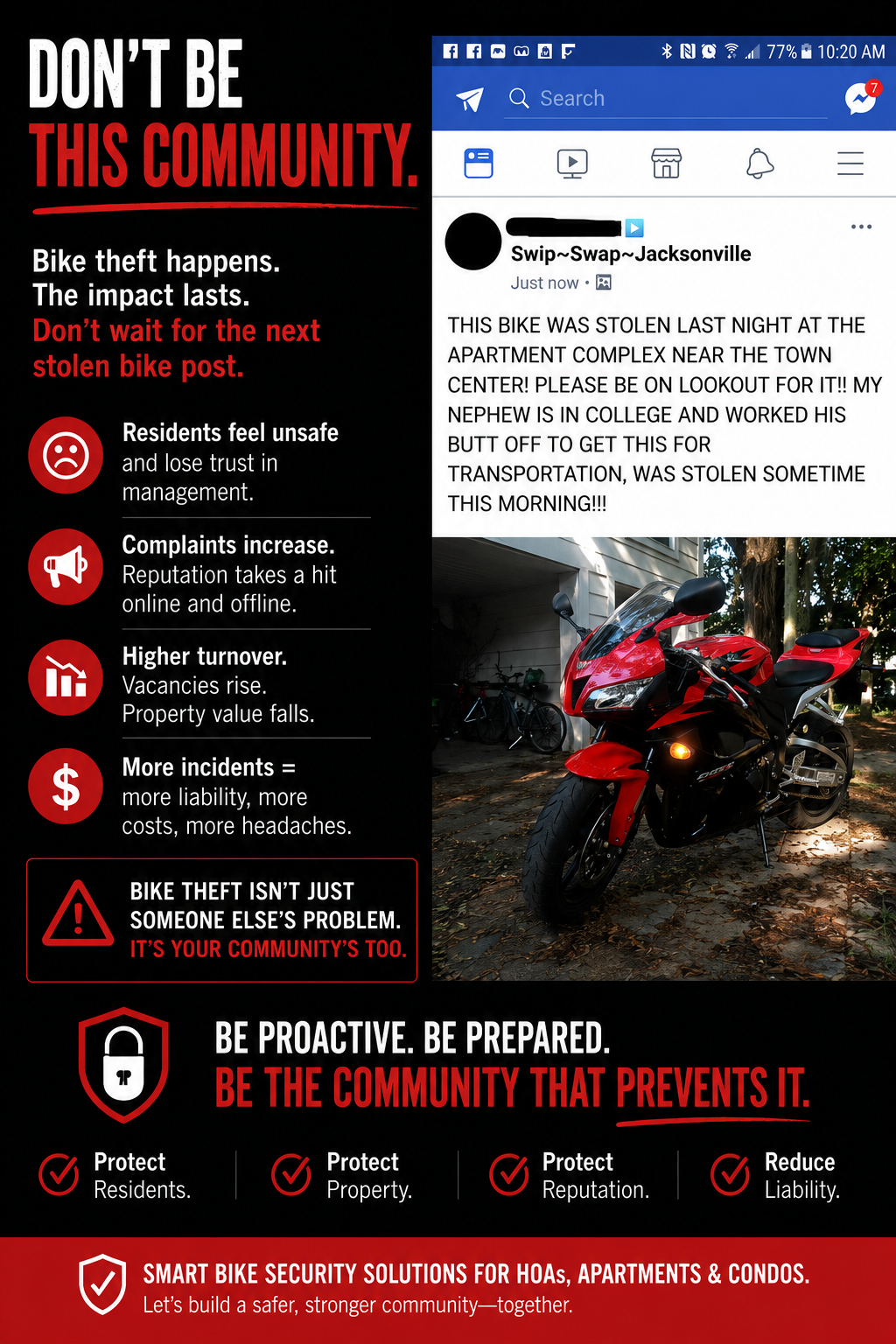 Motorcycle theft awareness flyer